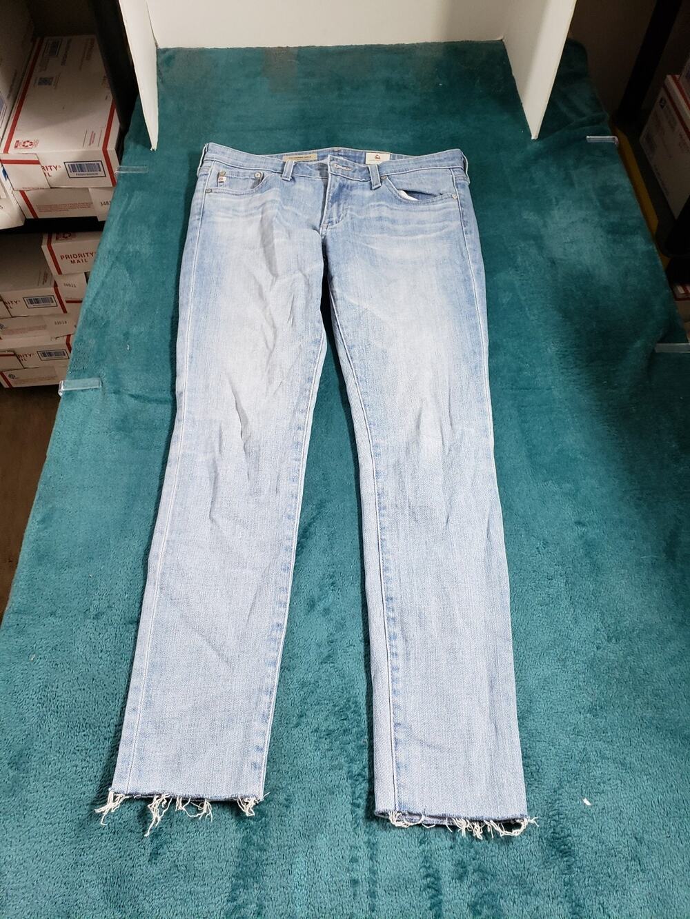 Adriano Goldschmied Jeans Size 27 Women Blue Fray Hem Jegging Skinny Ankle